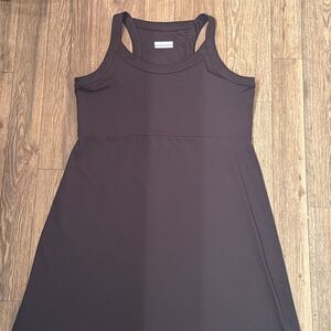 Columbia Women L Pinetown Canyon Dress Black Racerback A-Line Athletic Dress